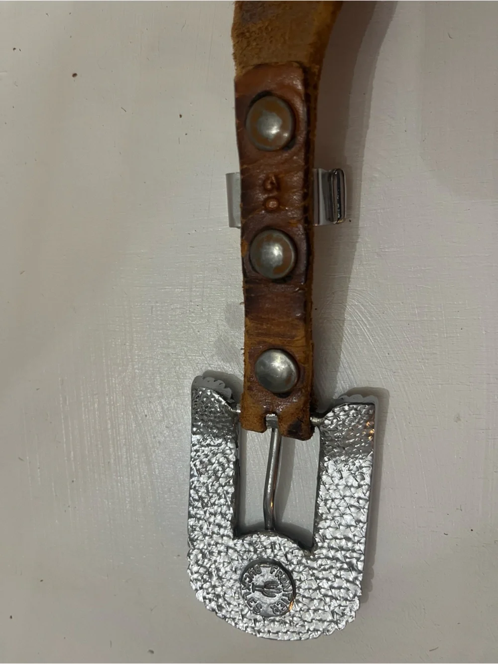 Frontier Belt Buckle Leather Belt